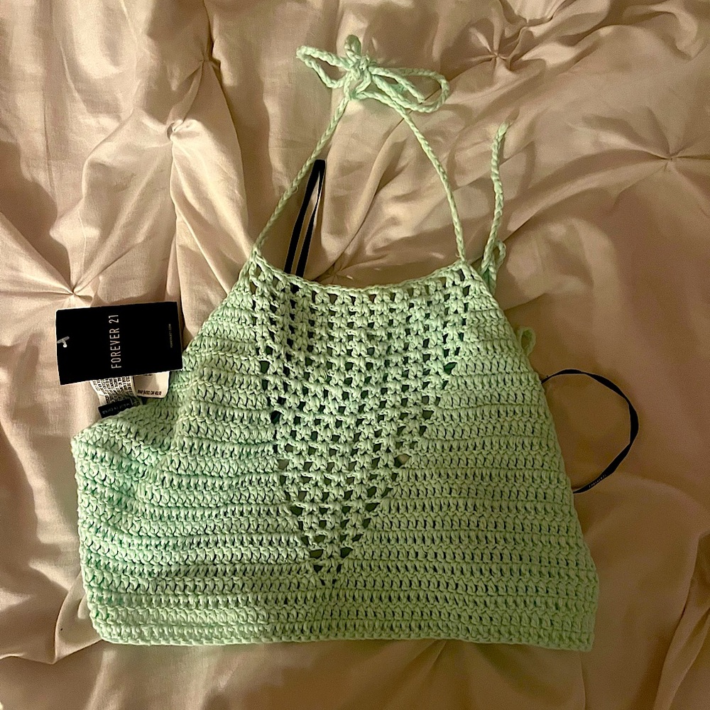 Sage open back halter top- new with tags!!!